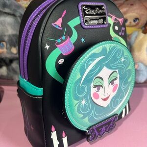 Loungefly Black, Teal & Purple Witch Portrait Mini Backpack
